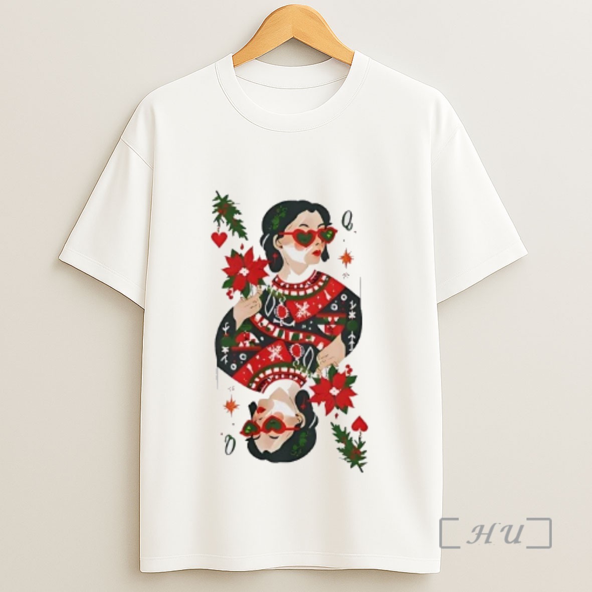 Officials Queen Of Hearts Card Christmas Sweatshirt Tee Shirt