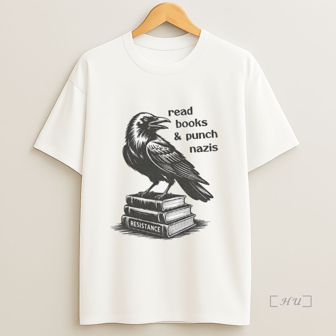 Officials Raven Resistance Read Books And Punch Nazis Sweatshirt Tee Shirt