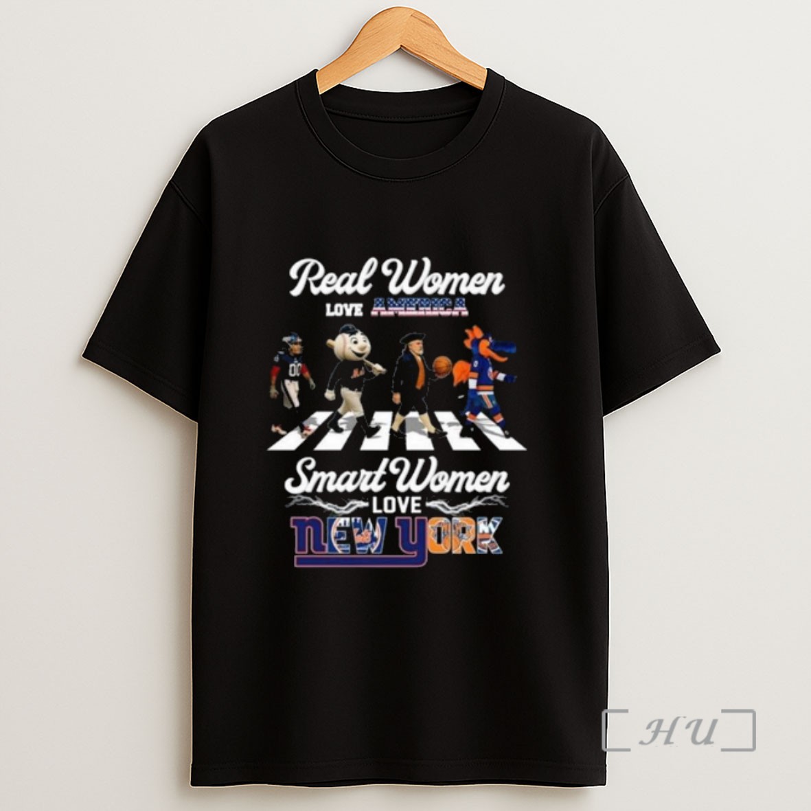 Officials Real Women Love America Smart Women Love New York City Sports Giants Mets Knicks And Islanders Mascot Walking 2025 Long Sleve Sweatshirt Tee Shirt
