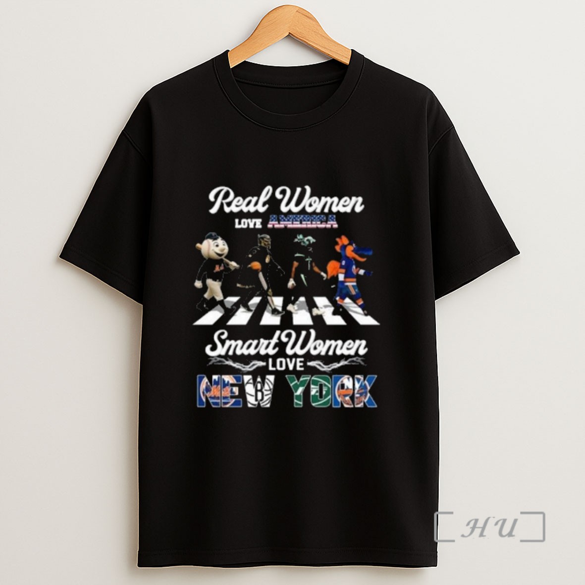 Officials Real Women Love America Smart Women Love New York City Sports Mets Brooklyn Jets And Islanders Mascot Walking 2025 Long Sleve Sweatshirt Tee Shirt