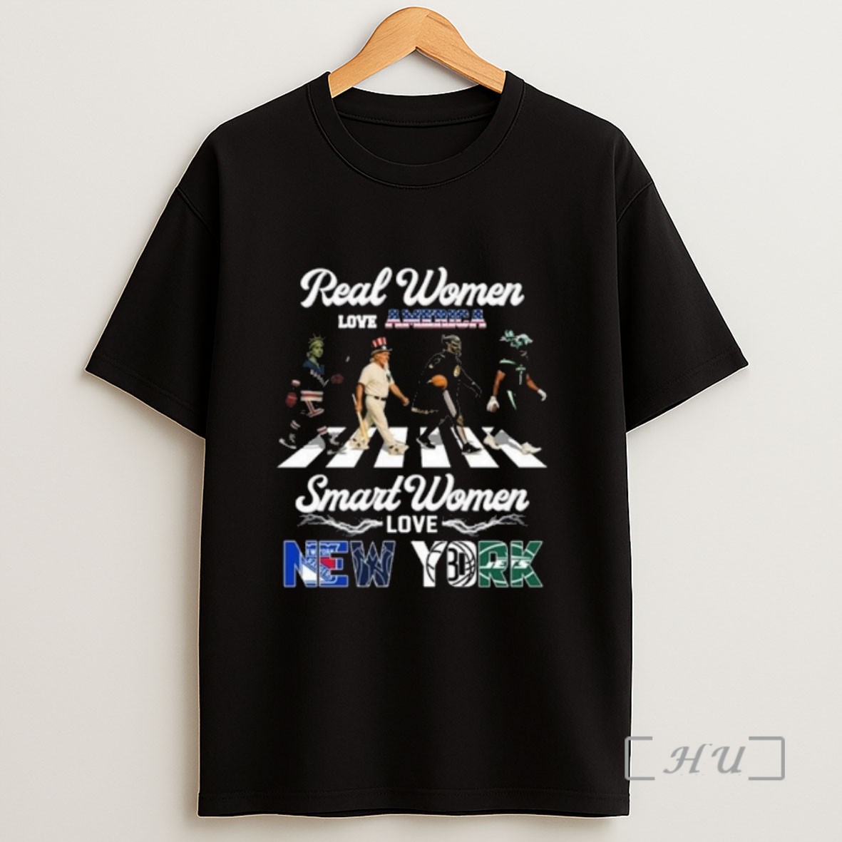 Officials Real Women Love America Smart Women Love New York City Sports Rangers Yankees Nets And Jets Mascot Walking 2025 Long Sleve Sweatshirt Tee Shirt