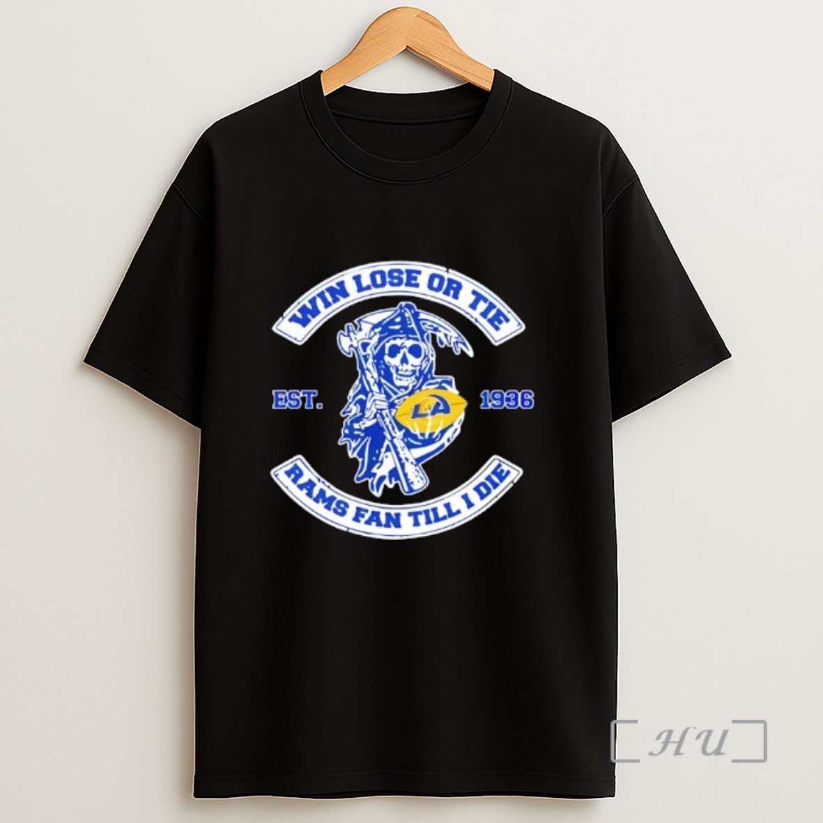 Officials Reaper Win Lose Or Tie Los Angeles Rams Fan Till I Die Sweatshirt Tee Shirt