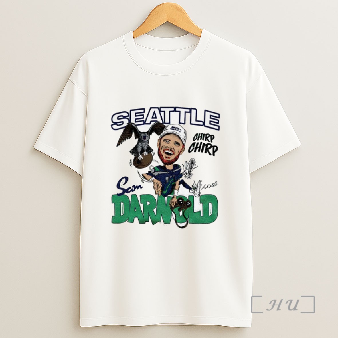 Officials Sam Darnold Seattle Seahawks Caricature Player Chirp Chirp Signature Sweatshirt Tee Shirt