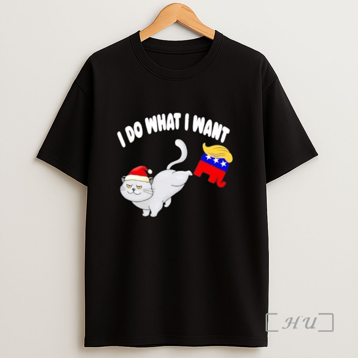 Officials Santa Hat Cat Anti Trump Christmas I Do What I Want Sweatshirt Tee Shirt