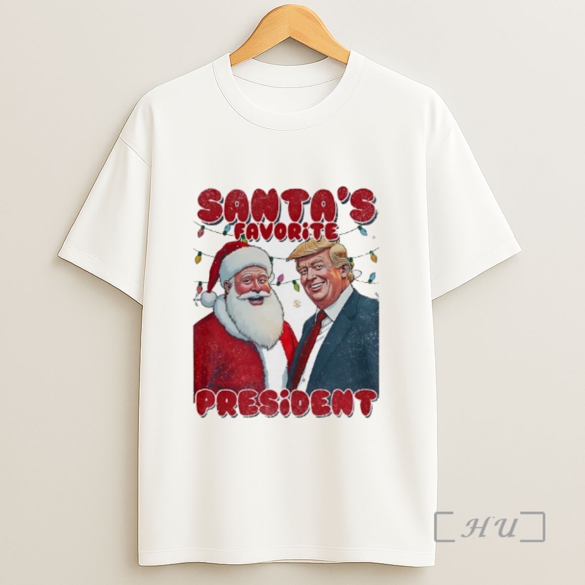 Officials Santas Favorite President Donald Trump Christmas Lights Sweatshirt Tee Shirt
