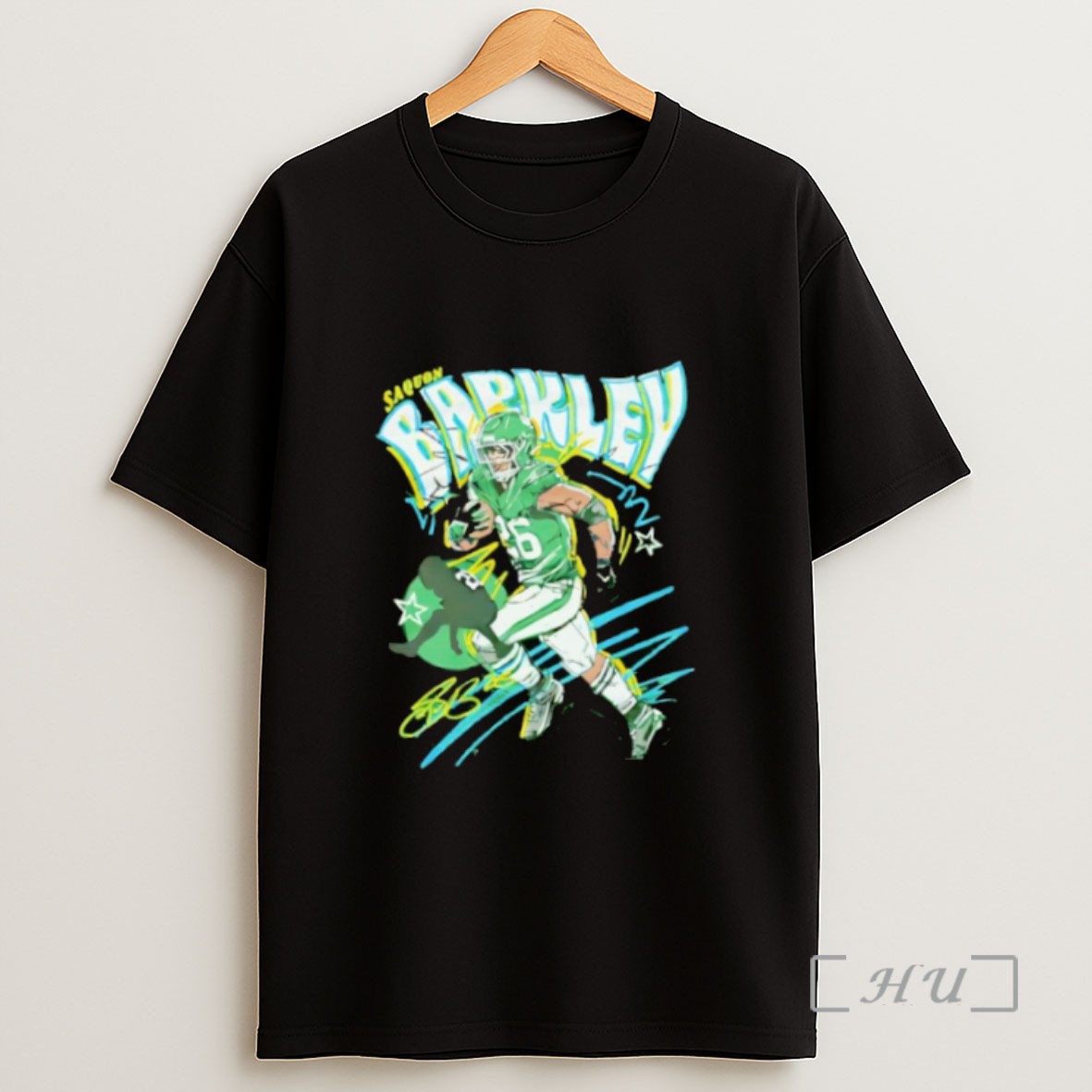 Officials Saquon Barkley Philadelphia Eagles Signature Player Vintage Logo Sweatshirt Tee Shirt