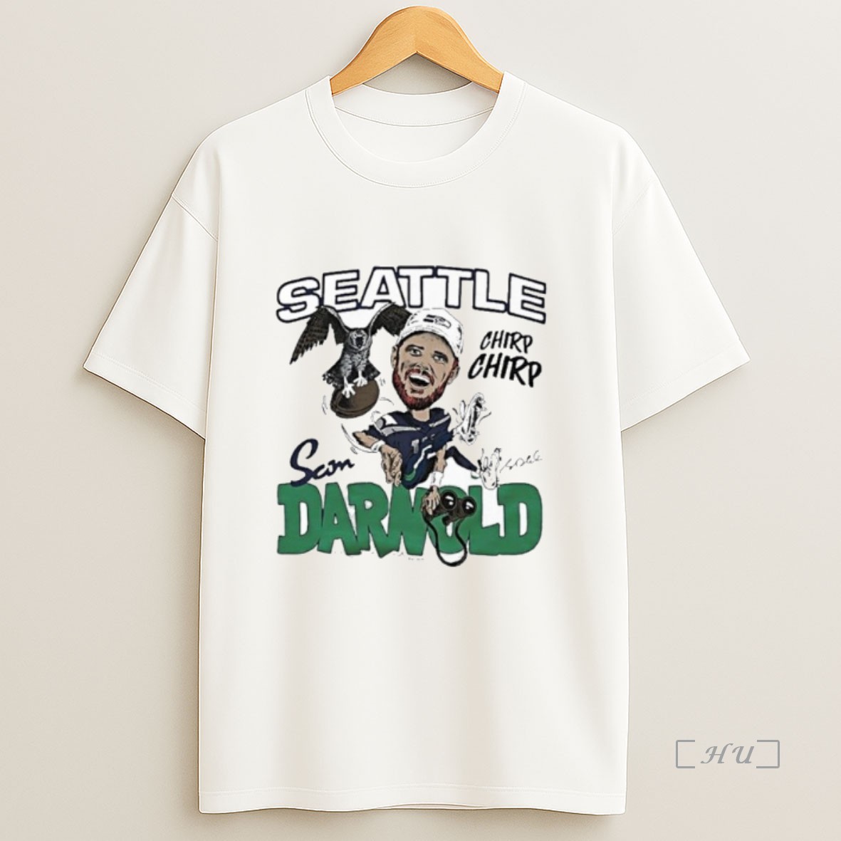 Officials Seattle Seahawks Sam Darnold Caricature Player Signature Sweatshirt Tee Shirt
