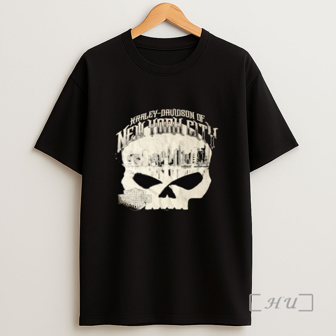 Officials Skull Harley Davidson Motor Cycles Logo New York City Sweatshirt Tee Shirt