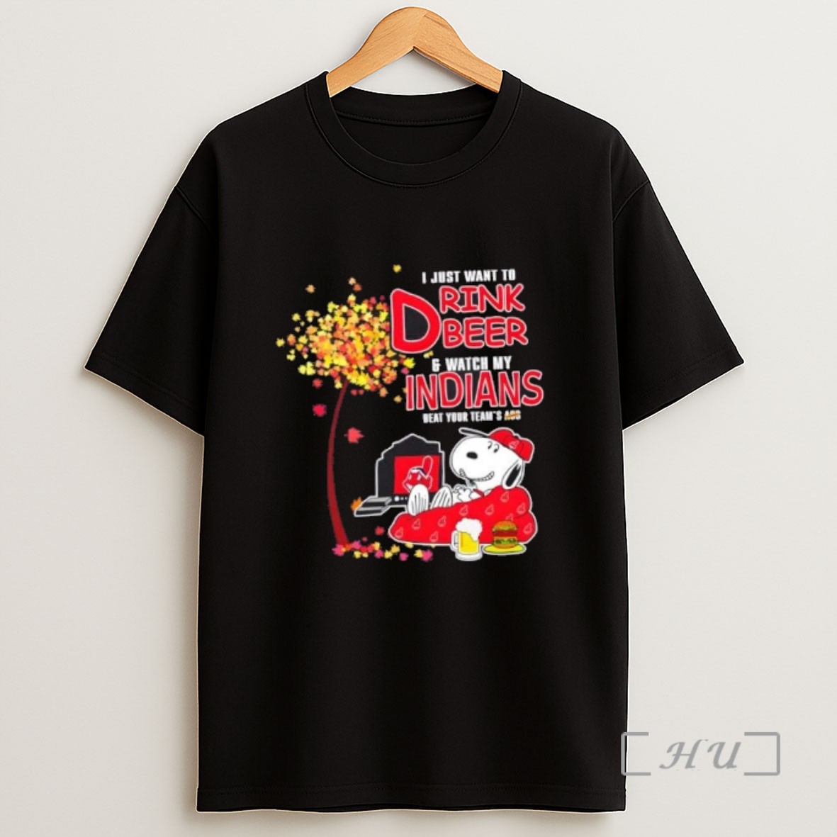Officials Snoopy I Just Want To Drink Beer And Watch My Cleveland Indians Beat Your Teams Ass Sweatshirt Tee Shirt
