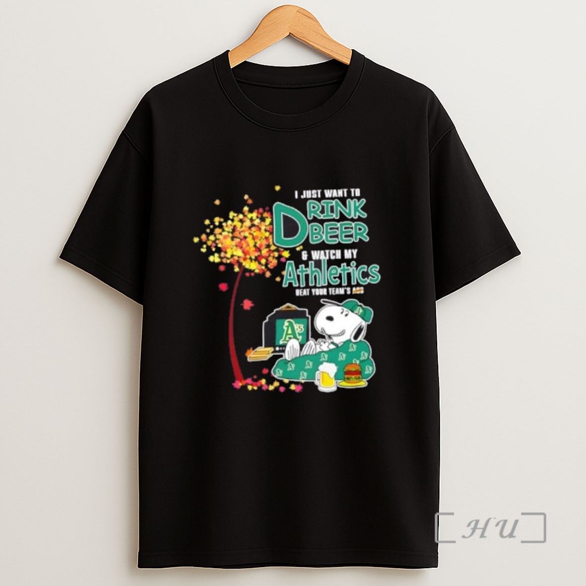 Officials Snoopy I Just Want To Drink Beer And Watch My Oakland Athletics Beat Your Teams Ass Sweatshirt Tee Shirt