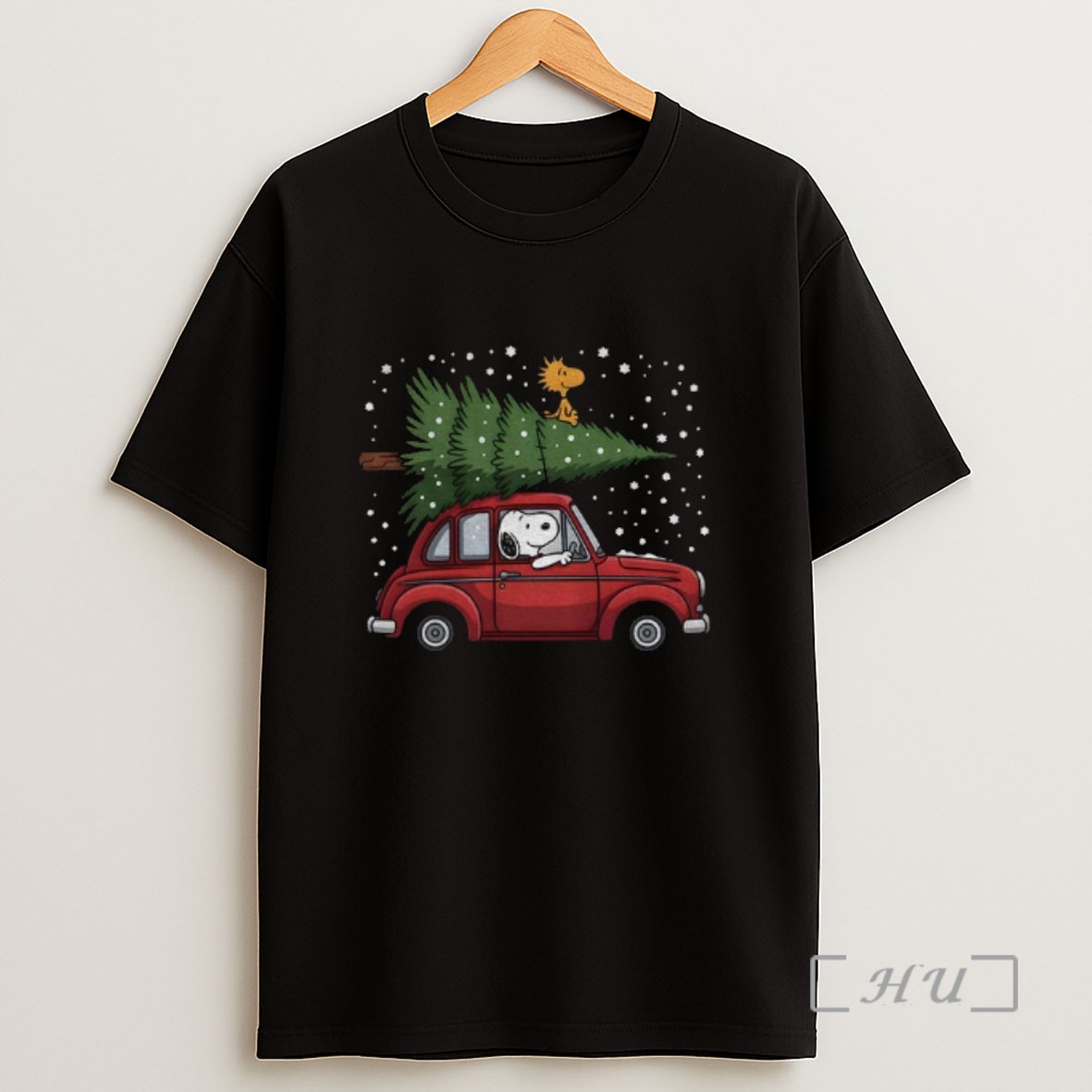 Officials Snoopy Driving And Woodstock Christmas Tree Merry Christmas 2025 Sweatshirt Tee Shirt