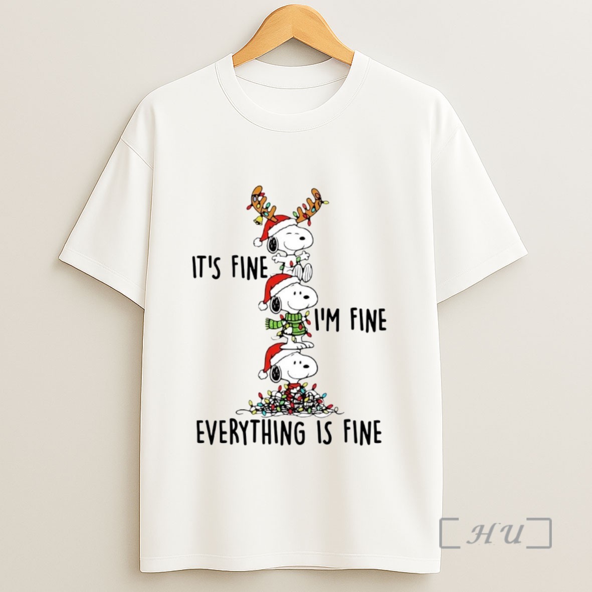 Officials Snoopy Its Fine Im Fine Everything Is Fine Christmas Sweatshirt Tee Shirt