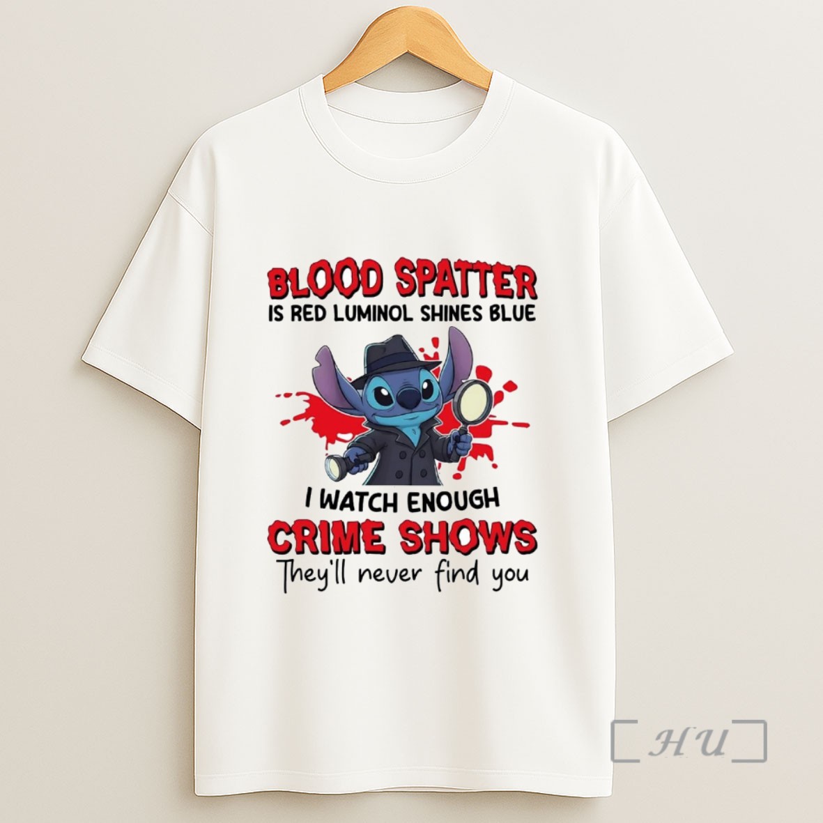 Officials Stitch Blood Spatter Is Red Luminol Shines Blue Crime Shows Sweatshirt Tee Shirt