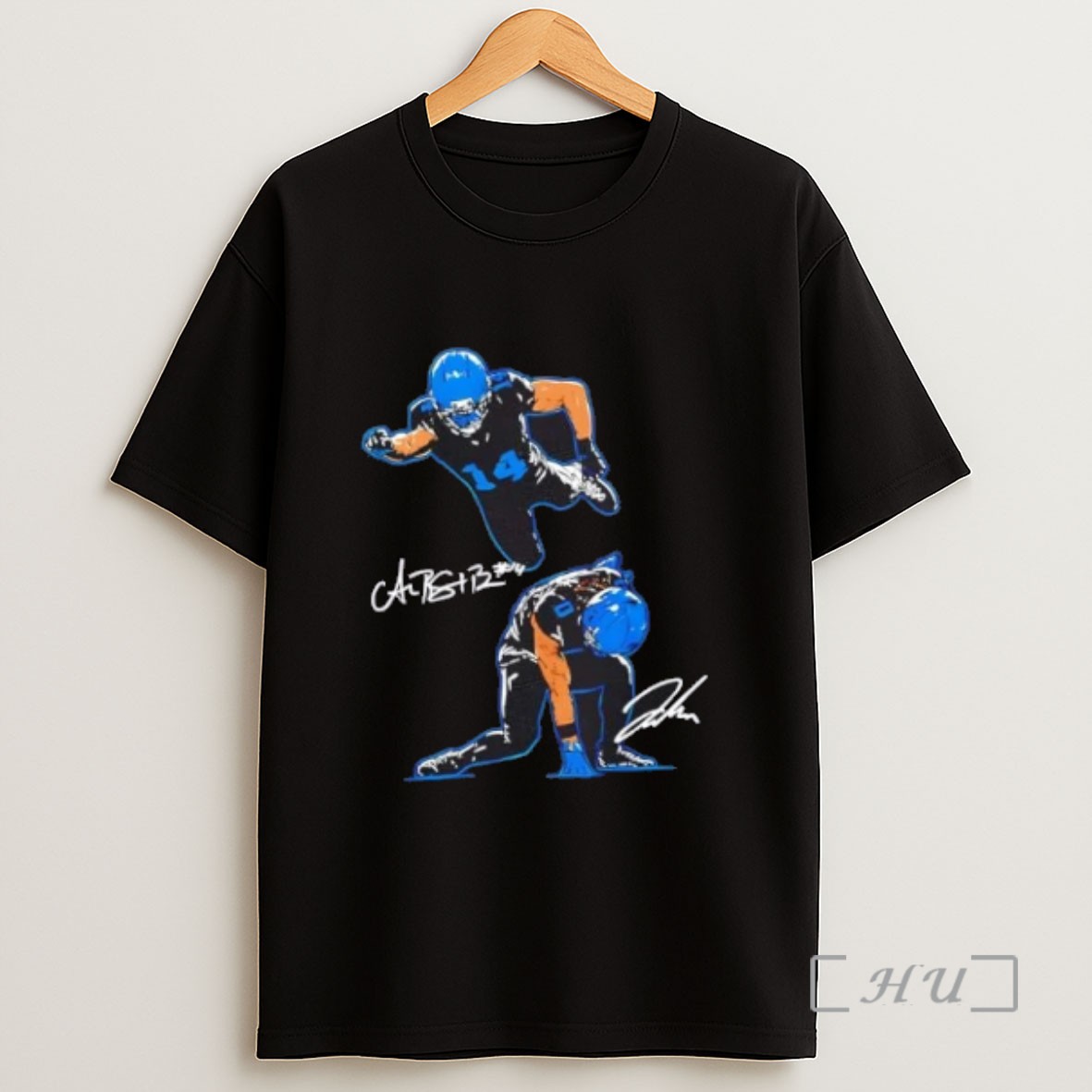 Officials Superbrown And Spidergibbs Detroit Lions Logo 2 Sided Sweatshirt Tee Shirt
