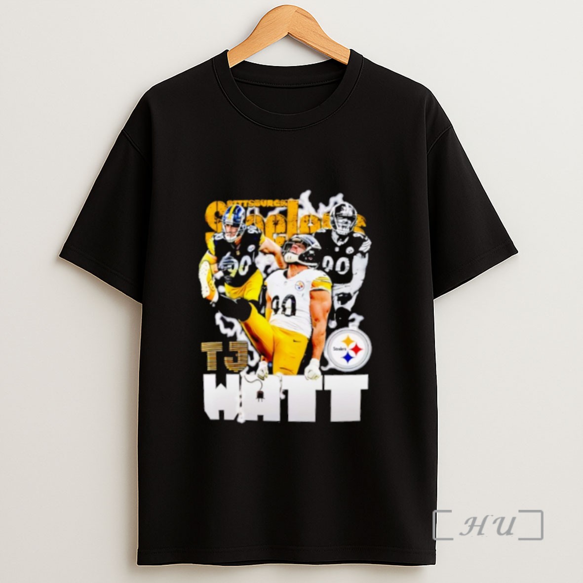 Officials Tj Watt Pittsburgh Steelers Signature Player Logo Sweatshirt Tee Shirt