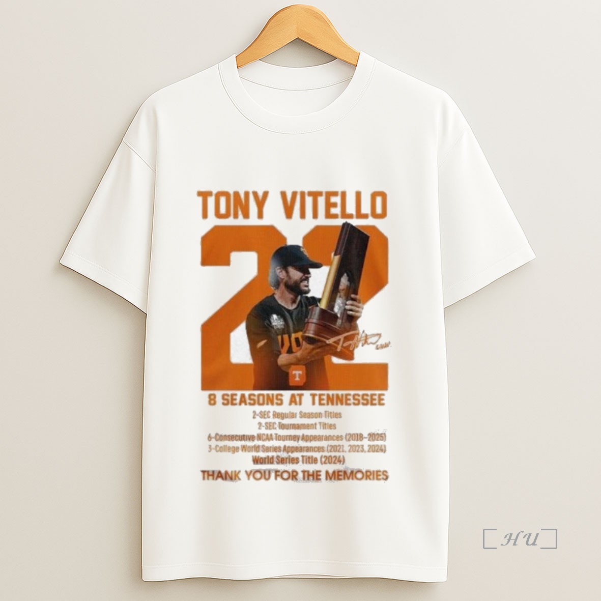 Officials Tennessee Volunteers Thank You Coach Vitello 8 Season At Tennessee Sweatshirt Tee Shirt