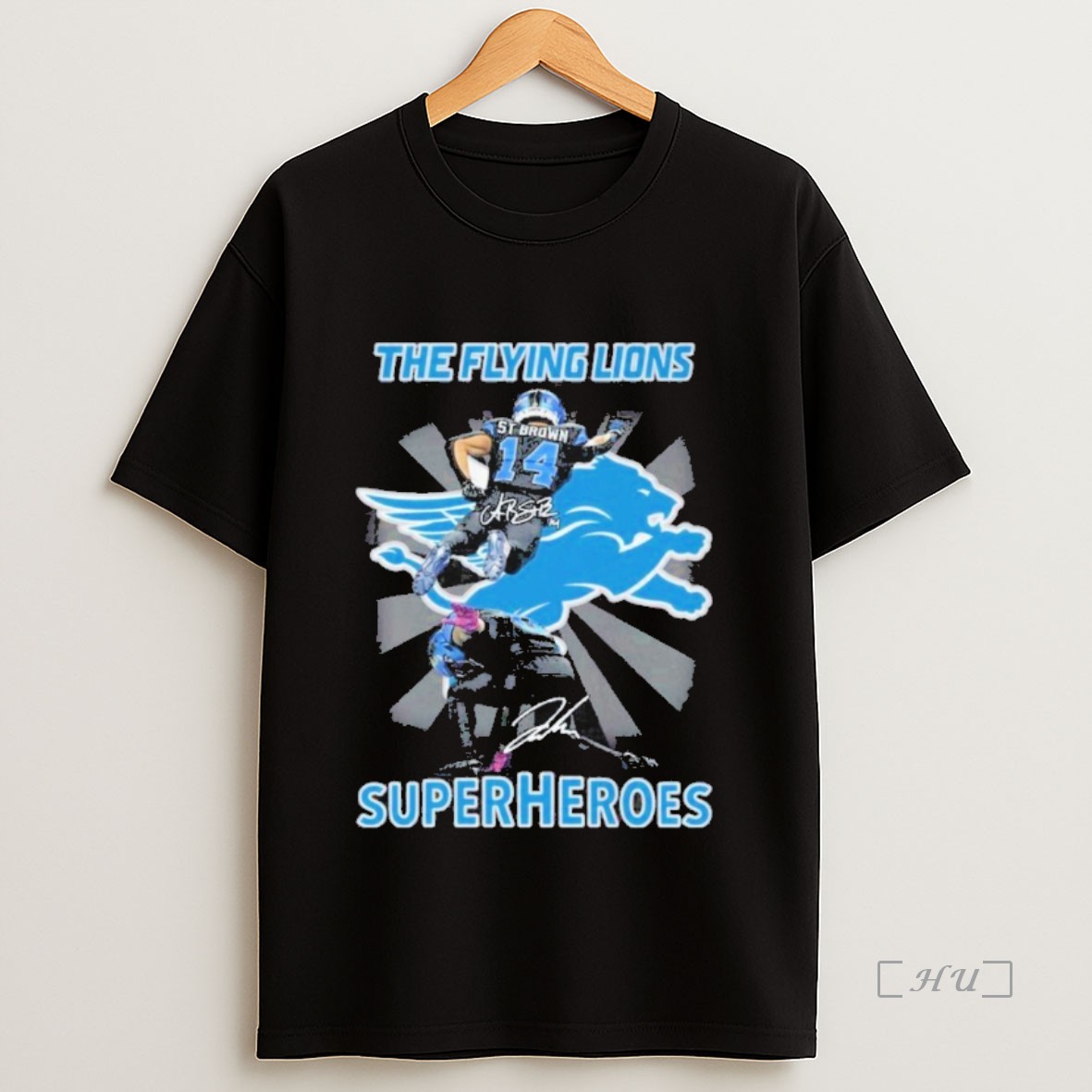Officials The Flying Lions Super Heroes Detroit Lions Sweatshirt Tee Shirt