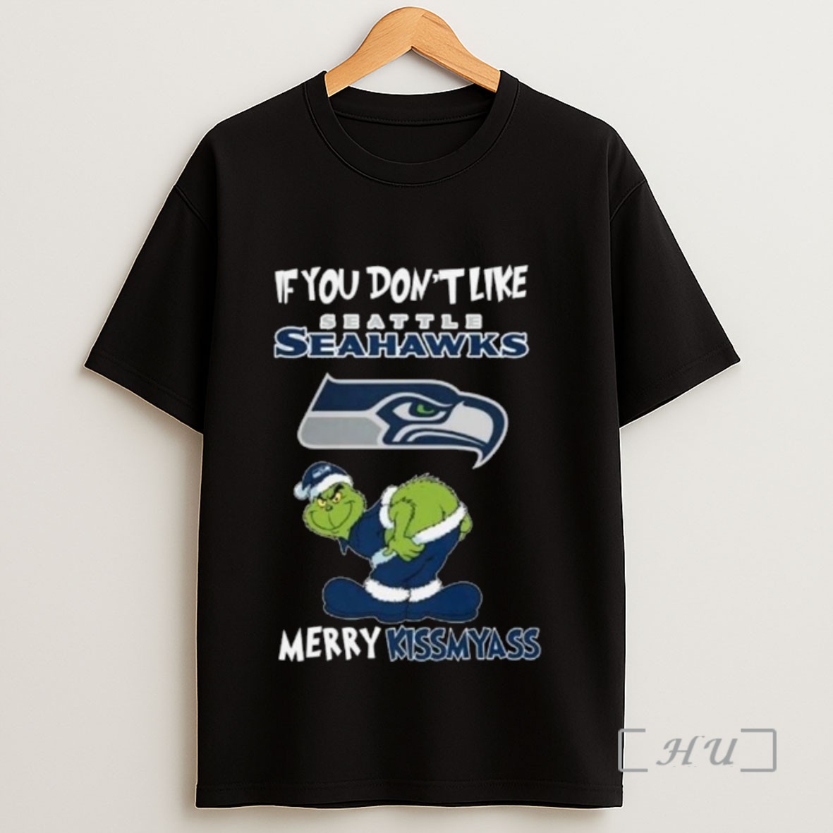 Officials The Grinch If You Dont Like Seattle Seahawks Merry Kissmyass 2025 Long Sleve Sweatshirt Tee Shirt