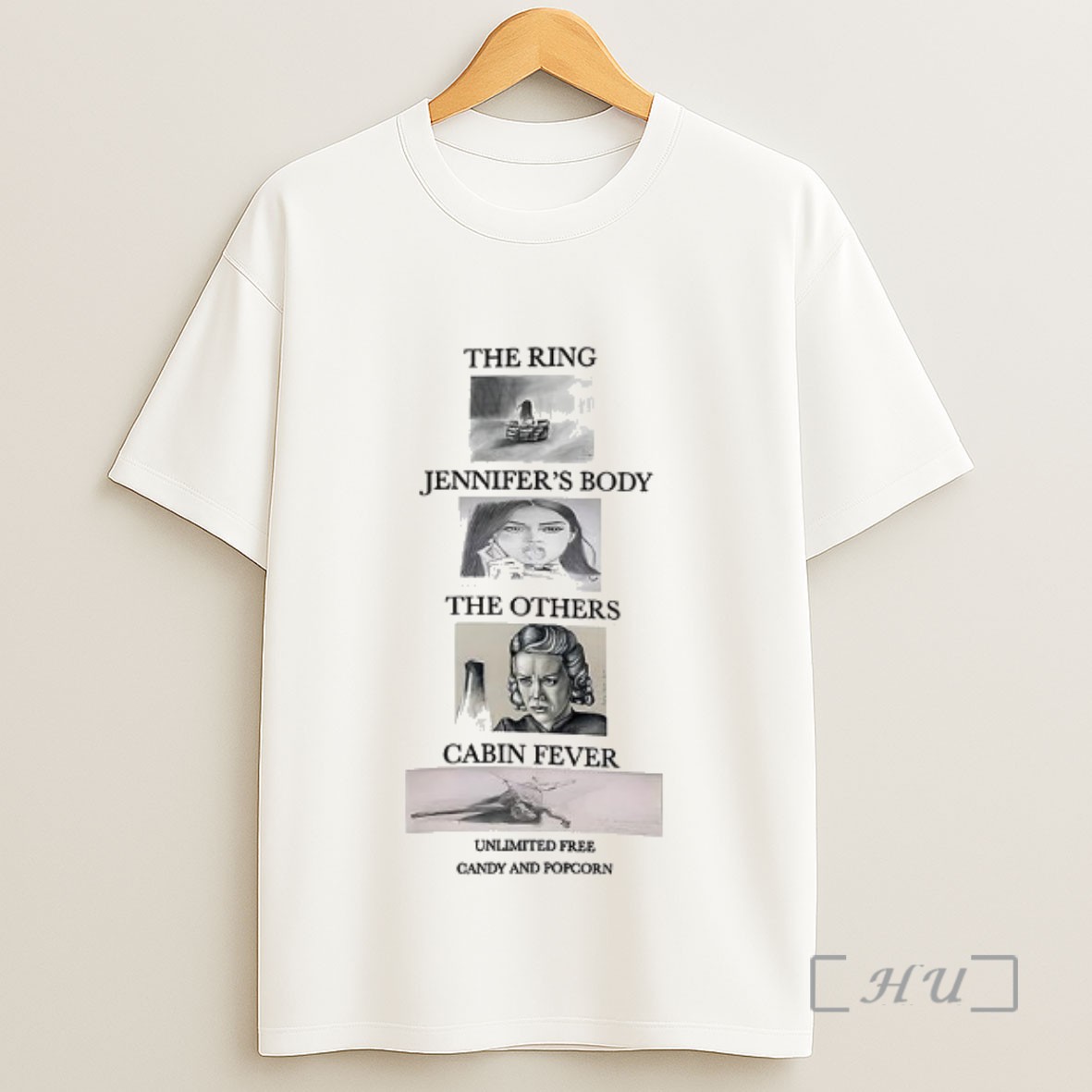 Officials The Ring Jennifers Body The Others Cabin Fever Unlimited Free Candy And Popcorn Horror Movie Sweatshirt Tee Shirt