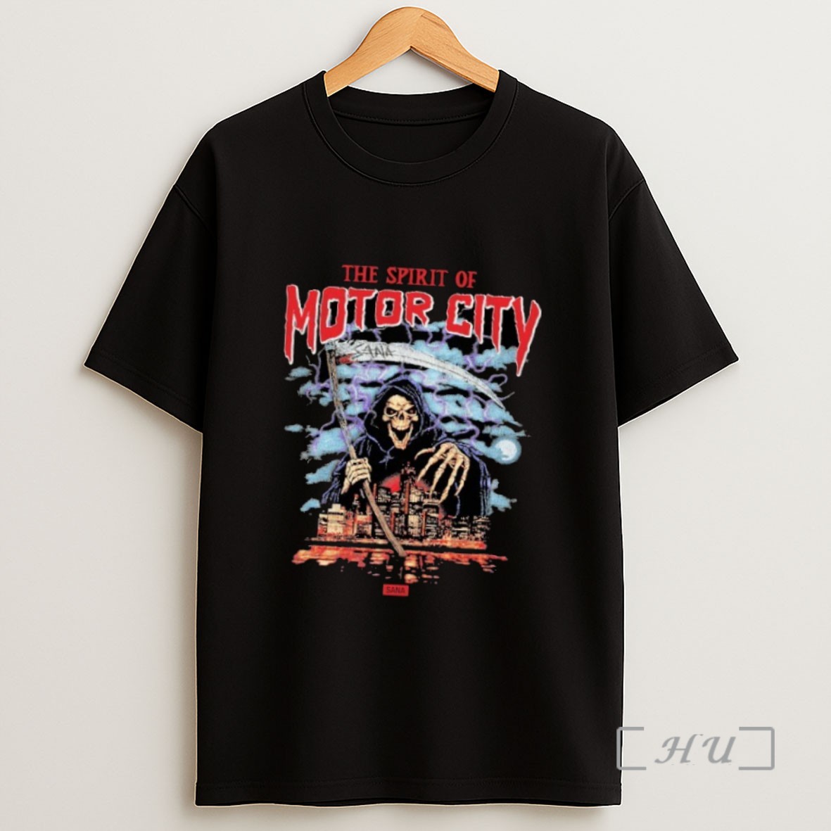 Officials The Spirit Of Motor City Sana Grim Reaper Halloween Sweatshirt Tee Shirt