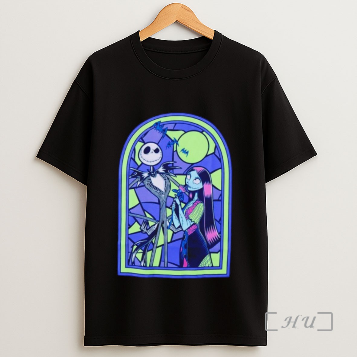 Officials The Nightmare Before Christmas Jack Sally Stained Glass Sweatshirt Tee Shirt