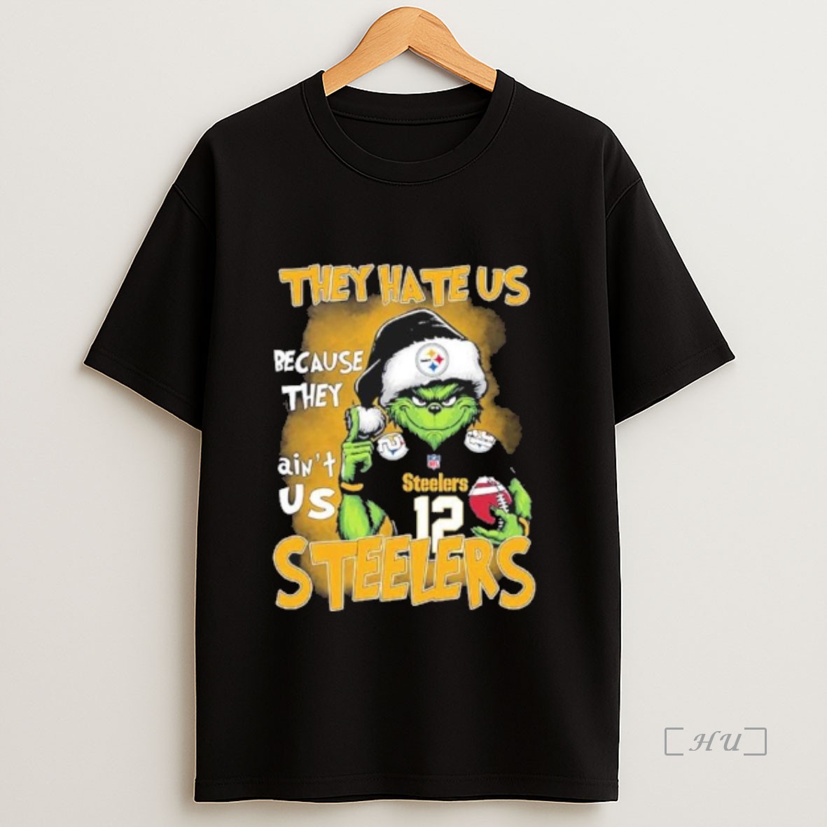 Officials They Hate Us Cause They Aint Us Pittsburgh Steelers Grinch Christmas Sweatshirt Tee Shirt