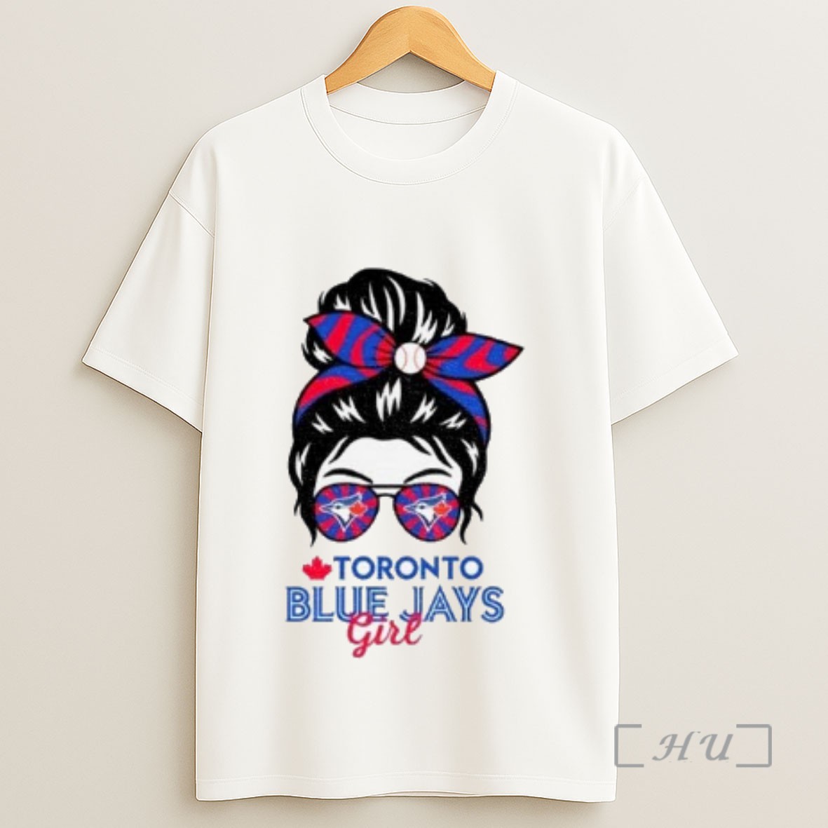 Officials Toronto Blue Jays Girl Messy Bun Glasses Sweatshirt Tee Shirt