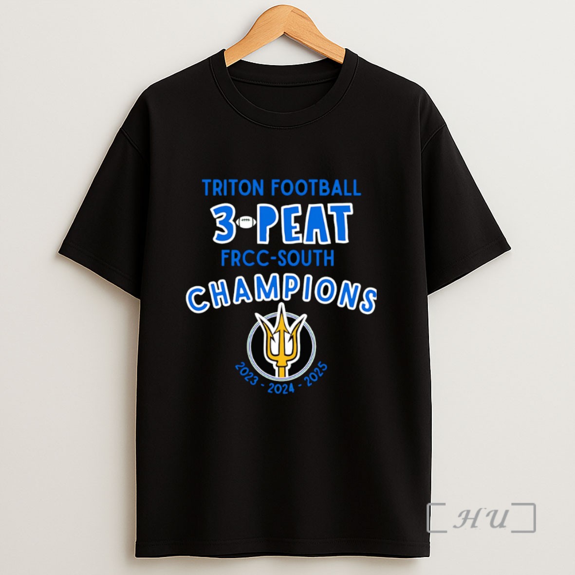 Officials Triton Fooball 3 Peat Frcc South Champions 2023 2025 Sweatshirt Tee Shirt
