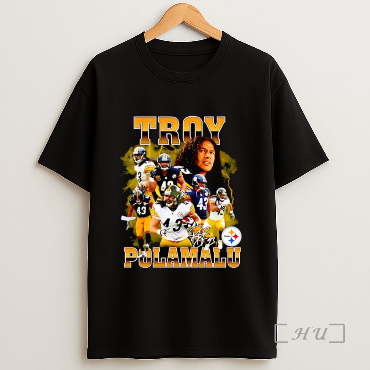 Officials Troy Polamalu Pittsburgh Steelers Player Retro Sweatshirt Tee Shirt