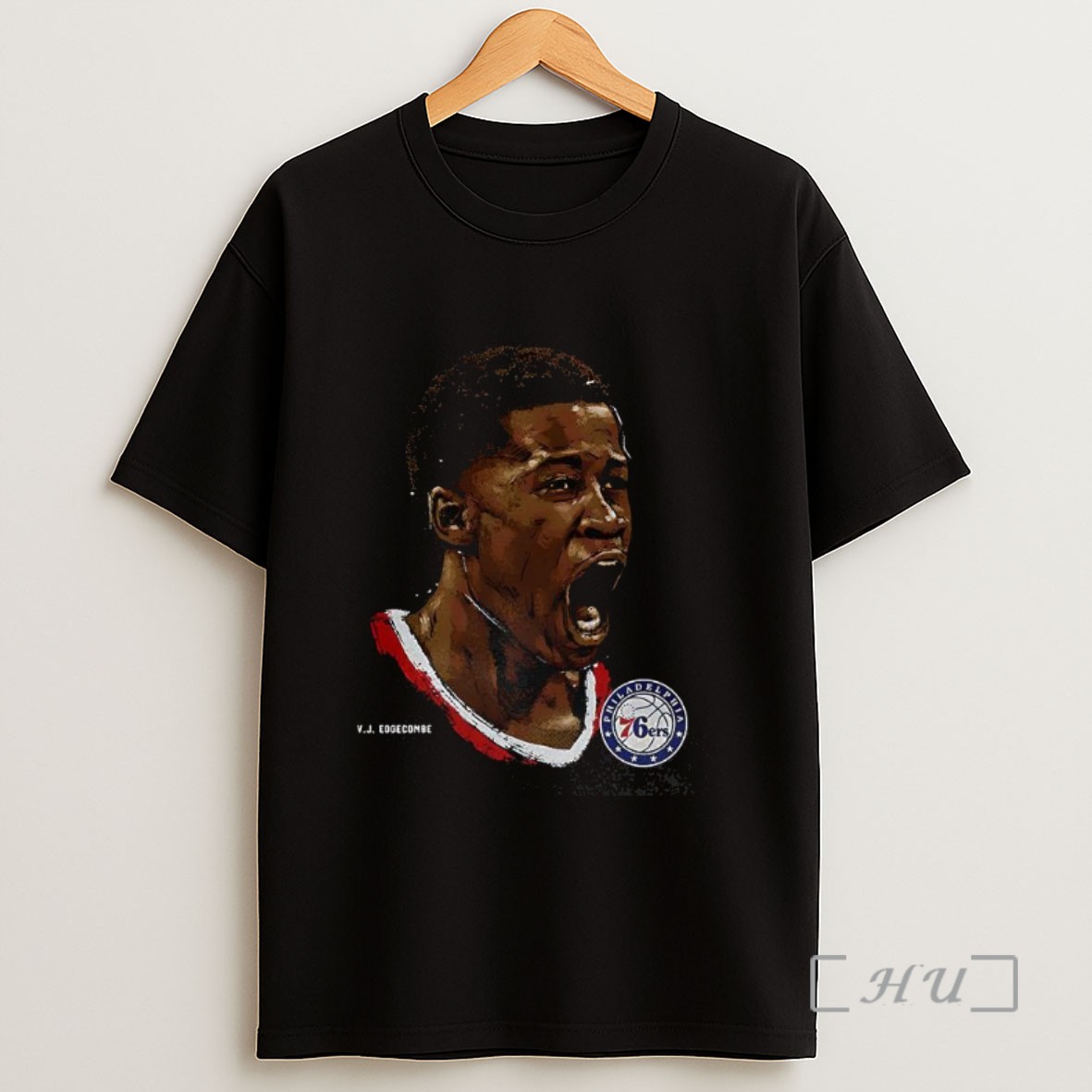 Officials Vj Edgecombe Philadelphia 76ers Nba Number 77 Portrait Sweatshirt Tee Shirt