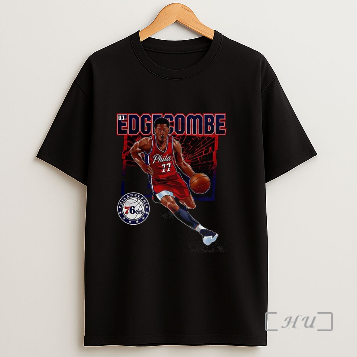 Officials Vj Edgecombe Philadelphia 76ers Nba Number 77 Shattered Sweatshirt Tee Shirt