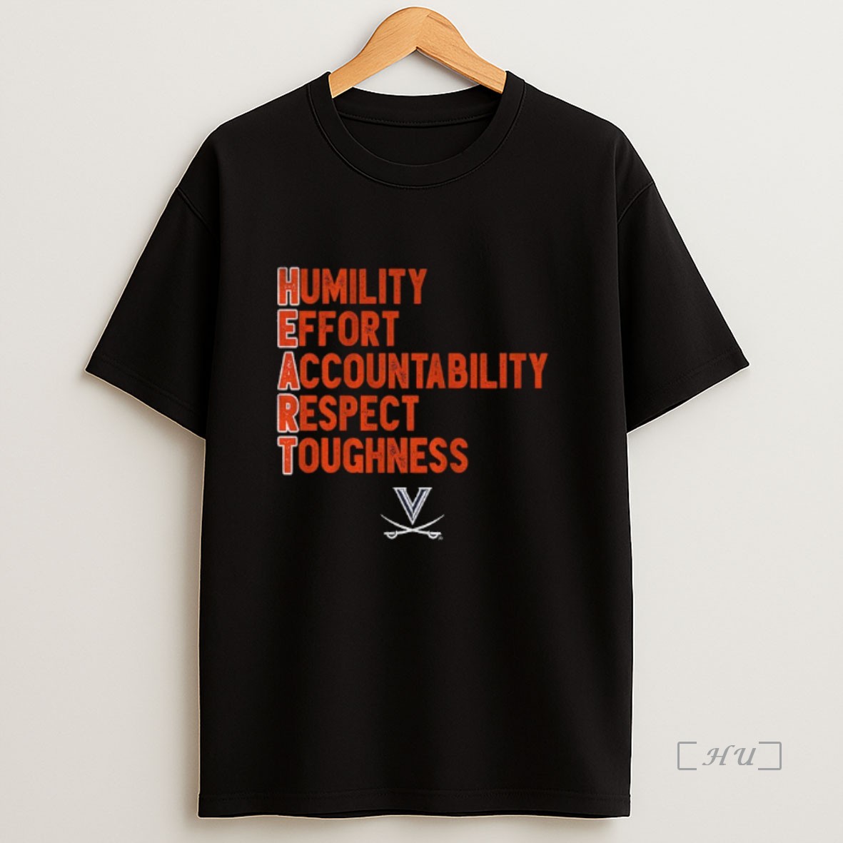 Officials Virginia Cavaliers Football H E A R T Sweatshirt Tee Shirt