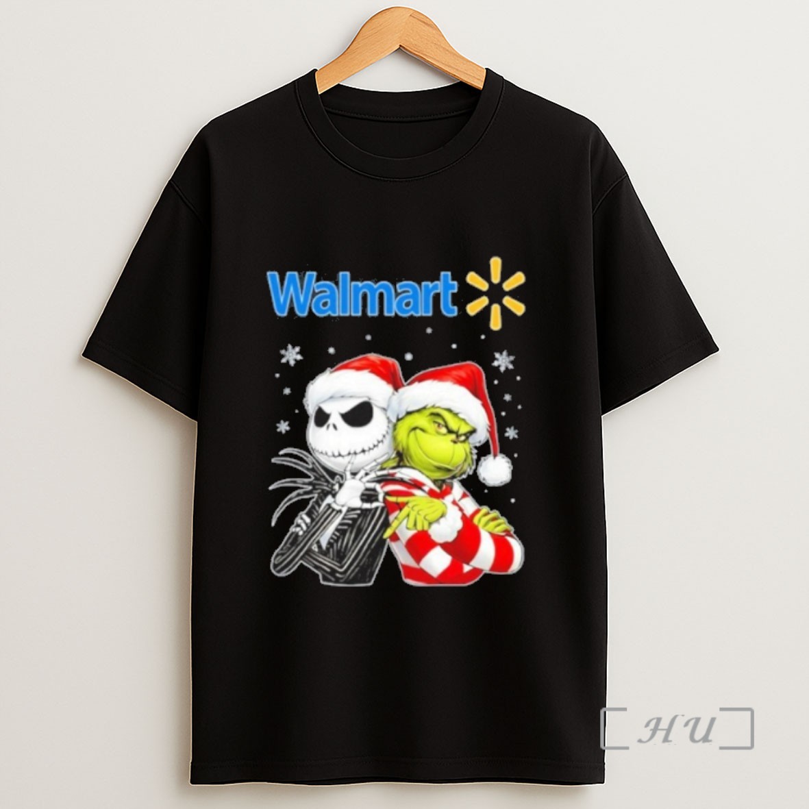 Officials Walmart Logo Santa Jack And Santa Grinch 67 Sweatshirt Tee Shirt