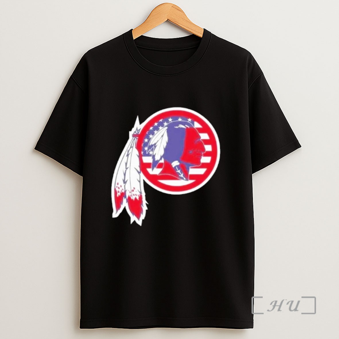 Officials Washington Redskins American Flag Logo Sweatshirt Tee Shirt