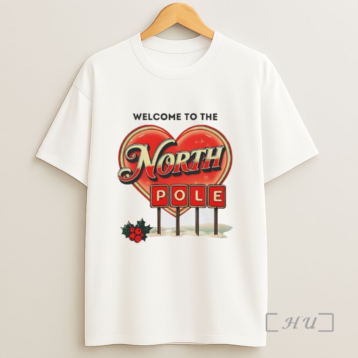 Officials Welcome To The North Pole Holly Christmas Sweatshirt Tee Shirt