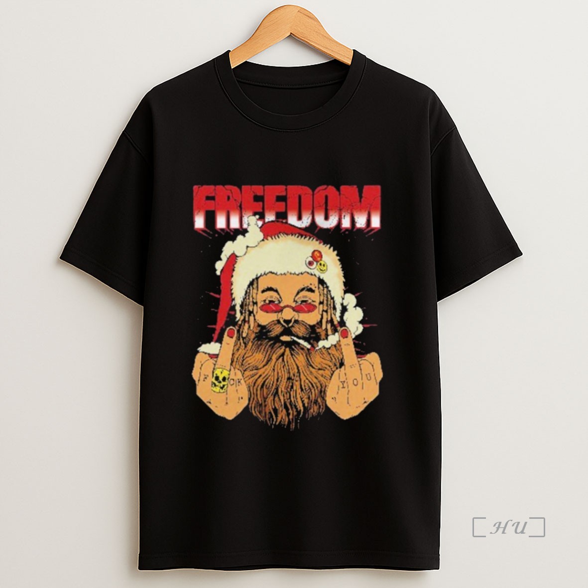 Officials Freedom Defiant Santa Claus Middle Finger Christmas 2025 Sweatshirt Tee Shirt