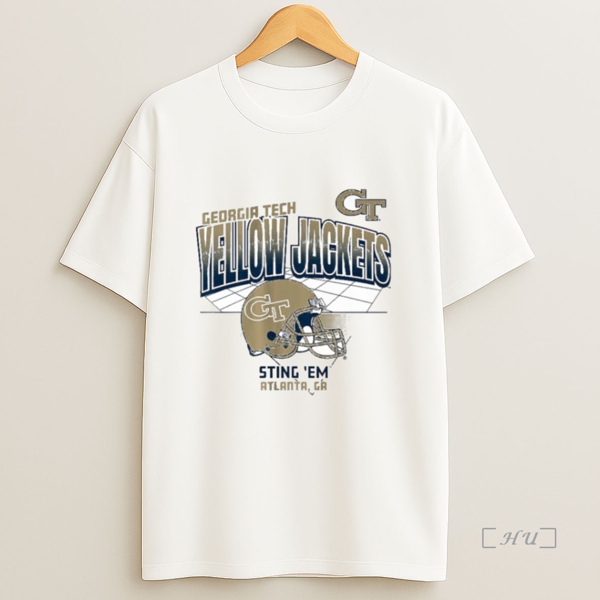 Officials Georgia Tech Football Helmet Grid Yellow Jackets Sting Em Atlanta Ga Sweatshirt Tee Shirt