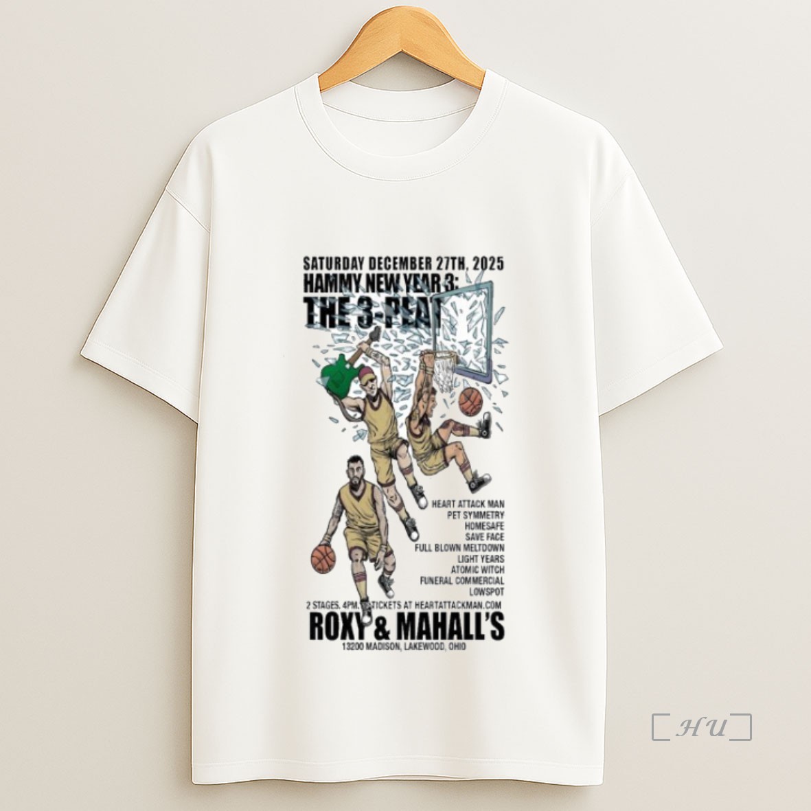 Officials Heart Attack Man Hammy New Year 3 The 3 Peat Roxy And Mahalls Oct 2025 Sweatshirt Tee Shirt