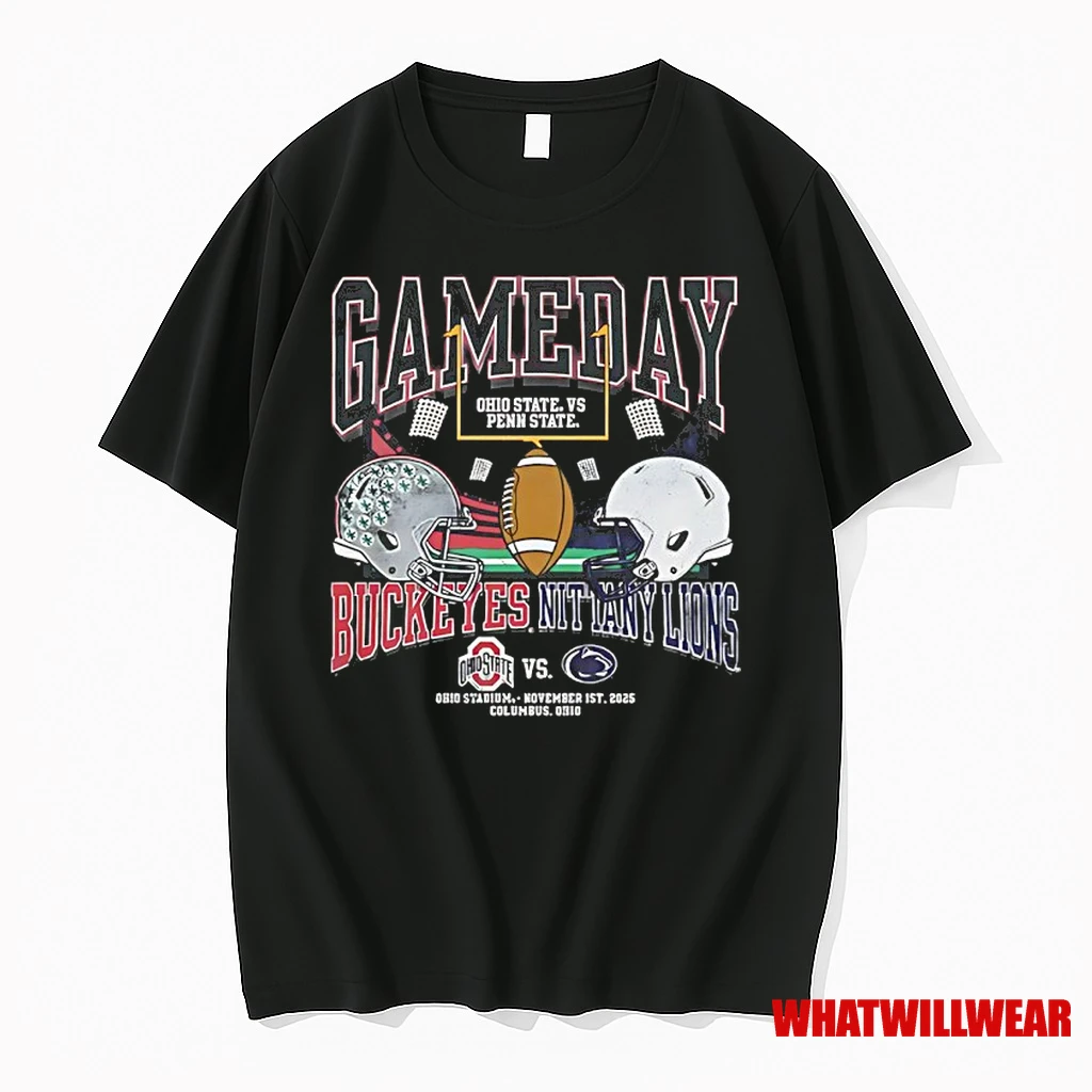 Ohio State Buckeyes Vs Penn State Nittany Lions 2025 Gameday Helmet Shirts