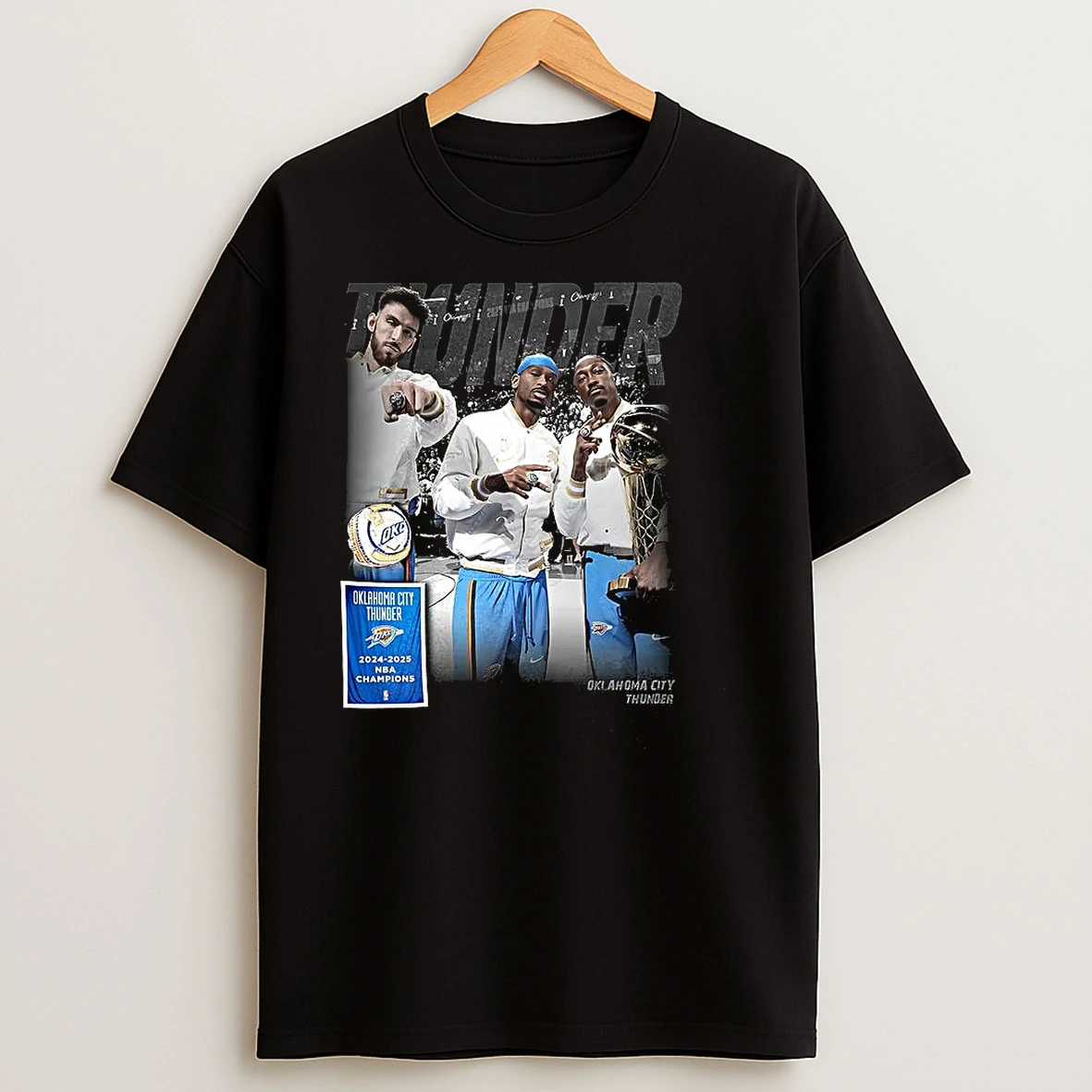 Oklahoma City Thunder Nba Champions 2024 2025 Trophy Player T Shirts