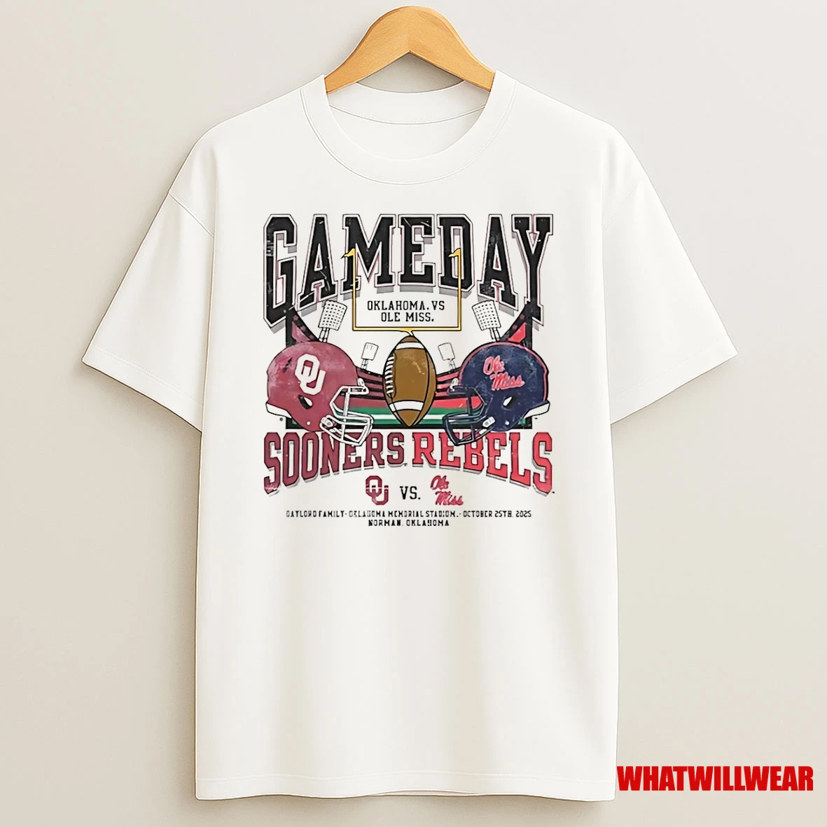 Oklahoma Sooners Vs Ole Miss Rebels Gameday Showdow 2025 Shirts
