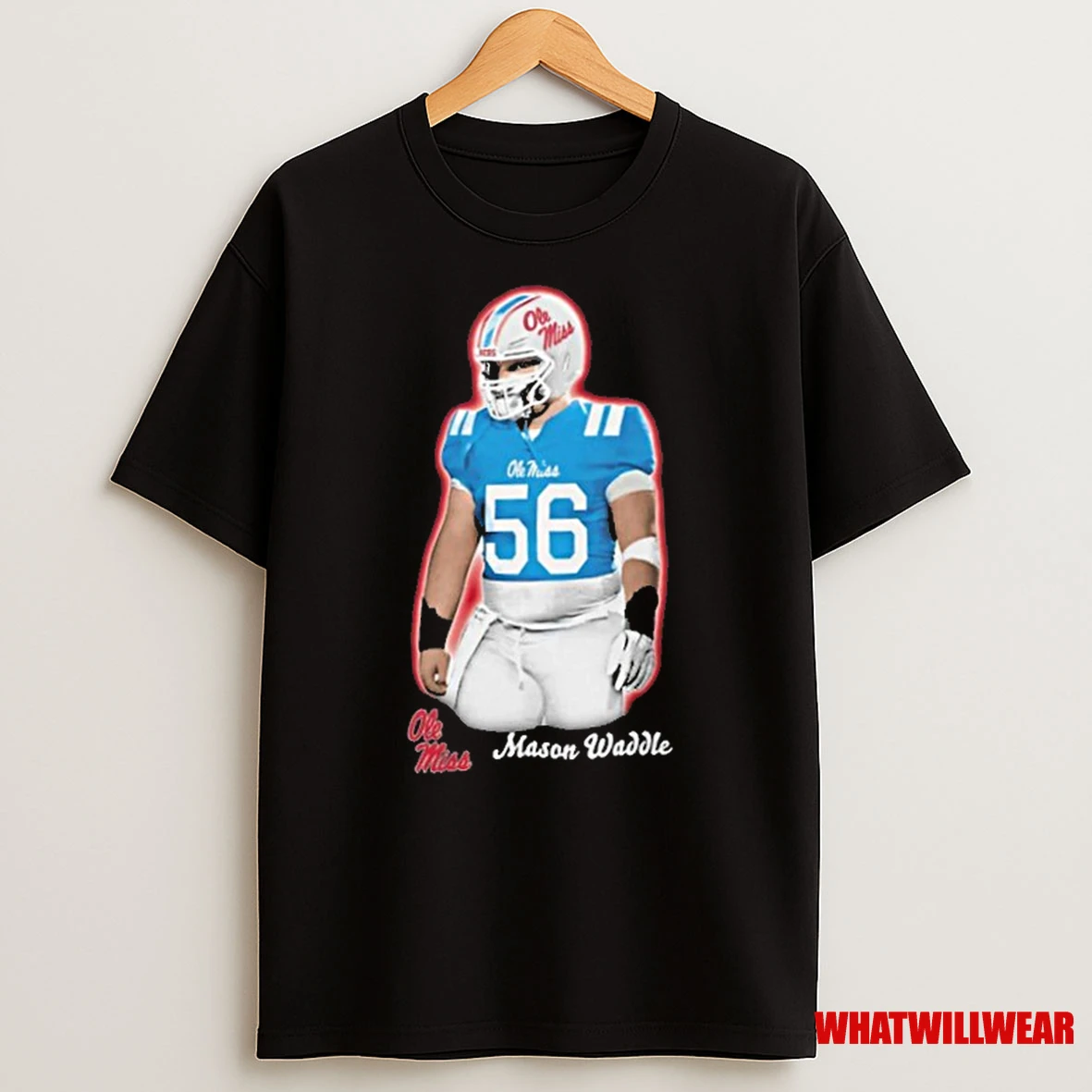Ole Miss Football Mason Waddle Pepper Portrait Shirts