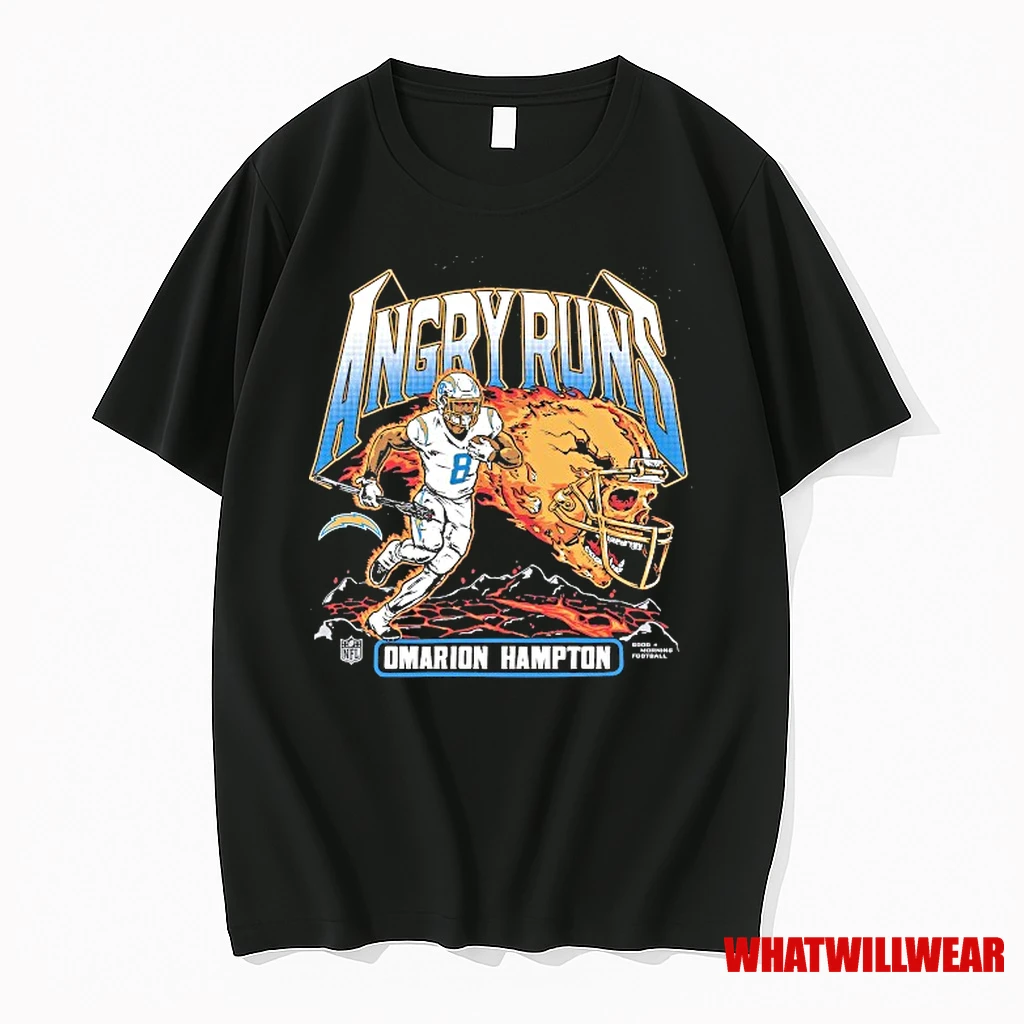 Omarion Hampton Los Angeles Chargers Angry Runs Tri Blend Shirts