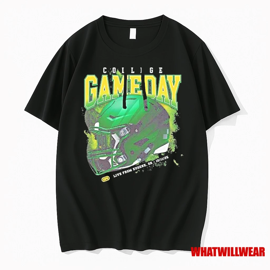 Oregon Ducks Live From Eugene Or Oct 11th 2025 Helmet College Gameday Shirts