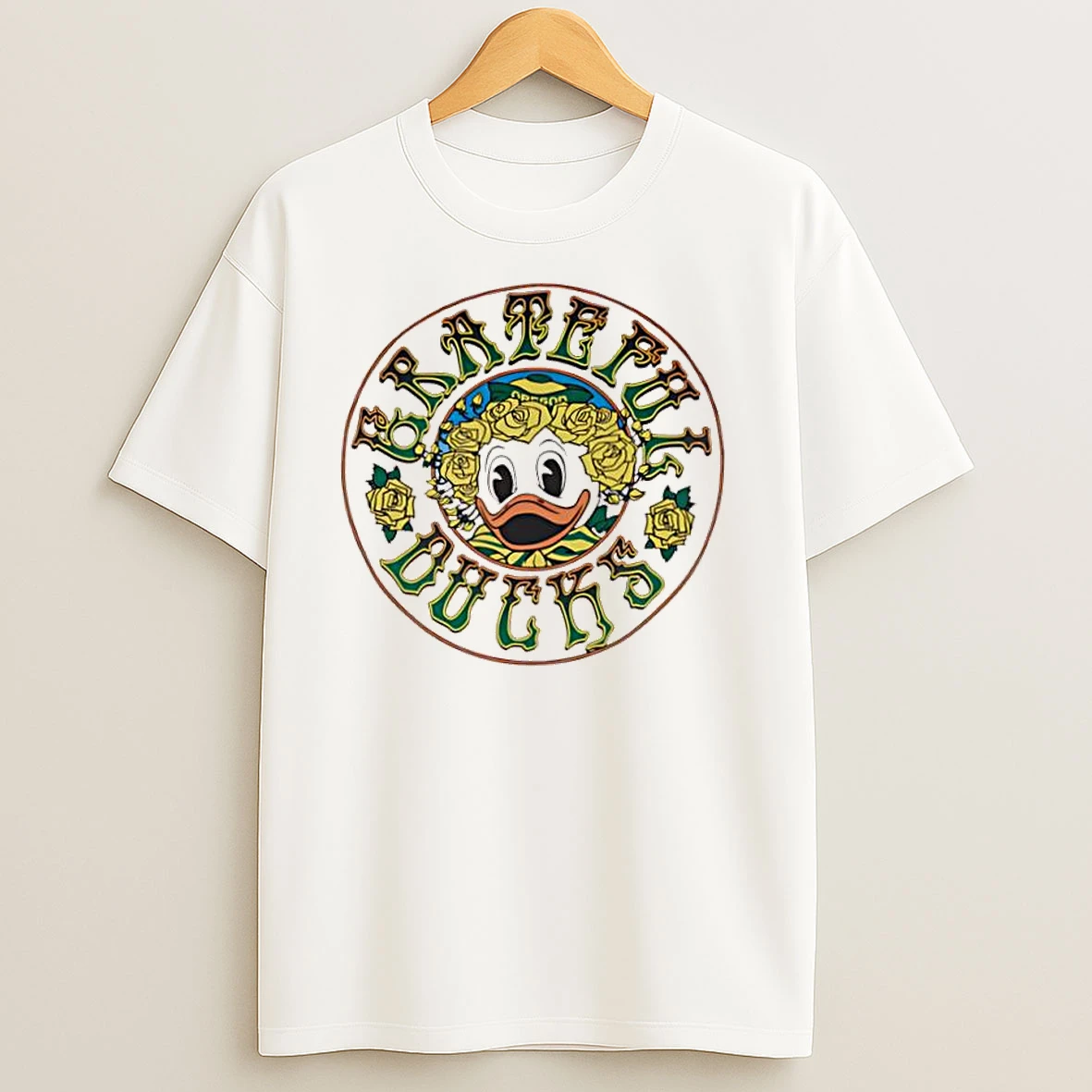 Oregon Ducks X Grateful Dead Disco Duck Logo Cover T Shirts