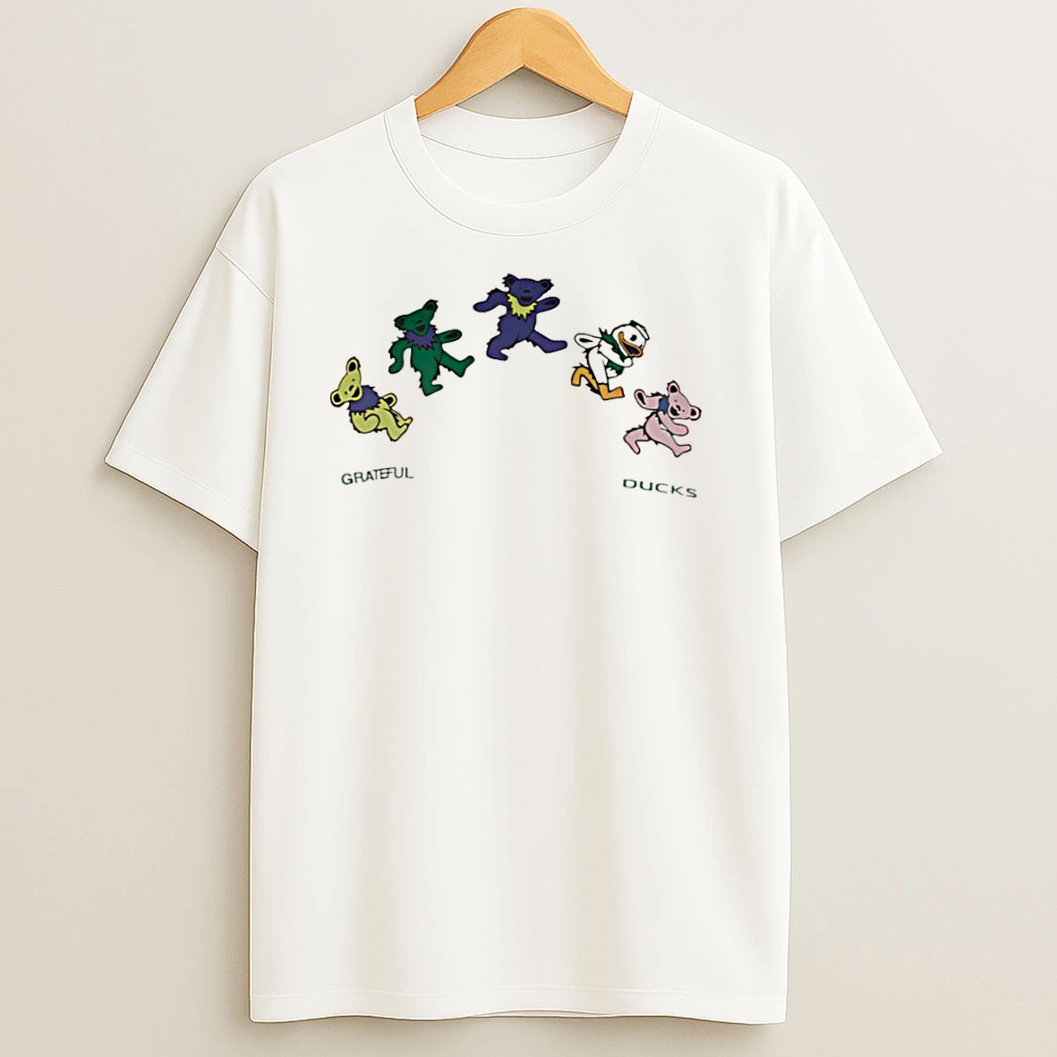 Oregon Ducks X Grateful Dead Grateful Duck Logo Cover T Shirts