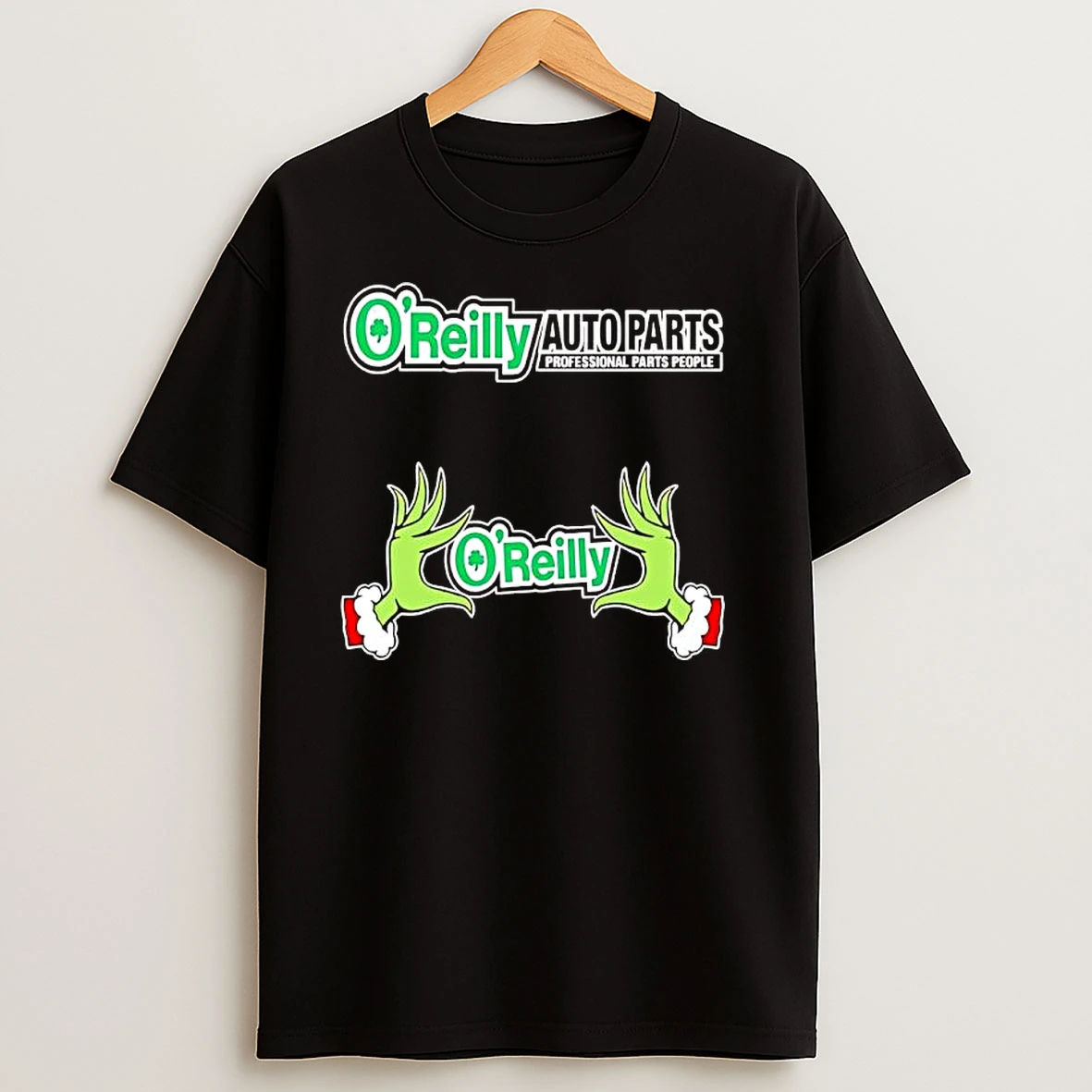 Oreilly Auto Parts X Grinch Hands Merry Christmas T Shirts