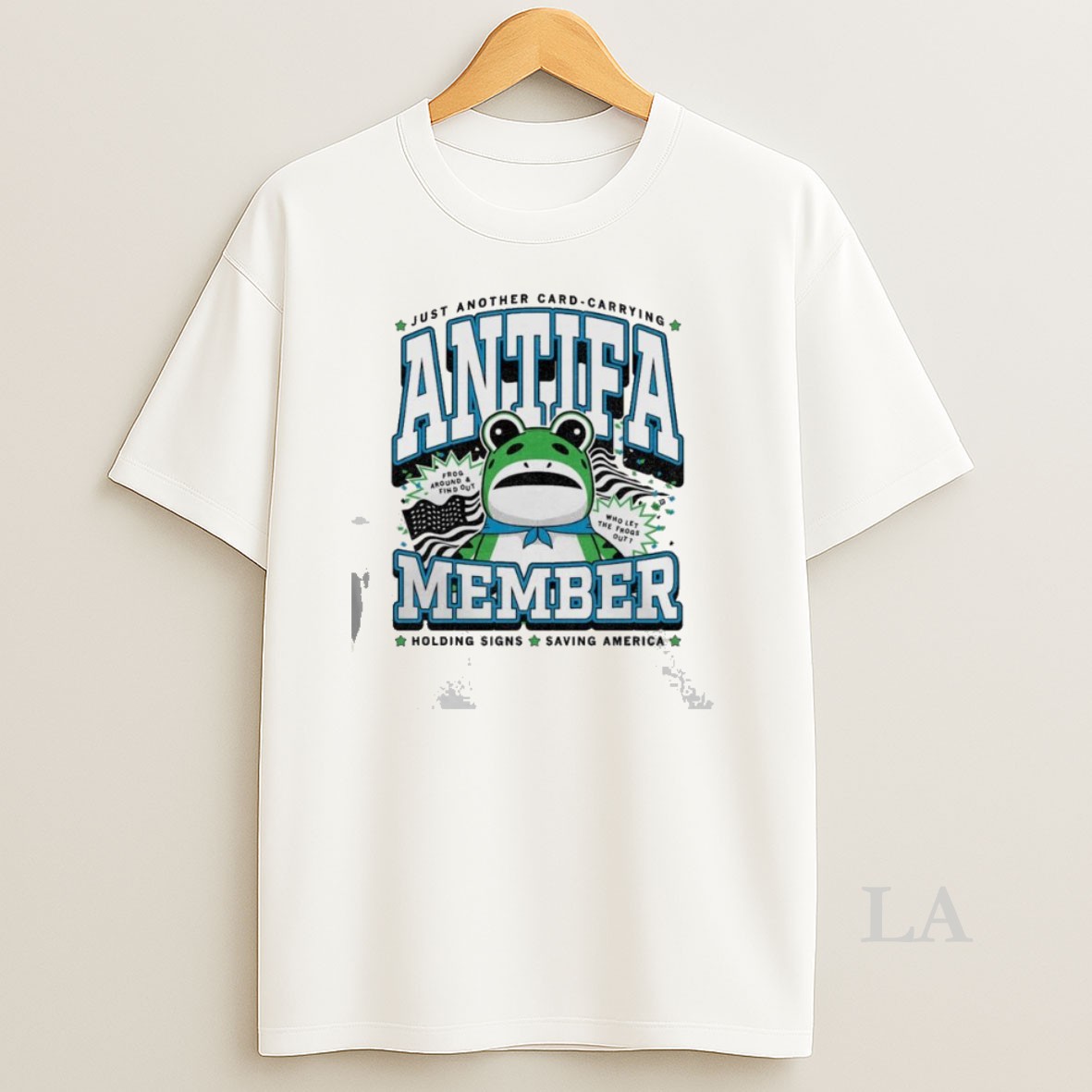 Original Antifa Member Just Another Card Carrying Holding Signs Saving America Shirt