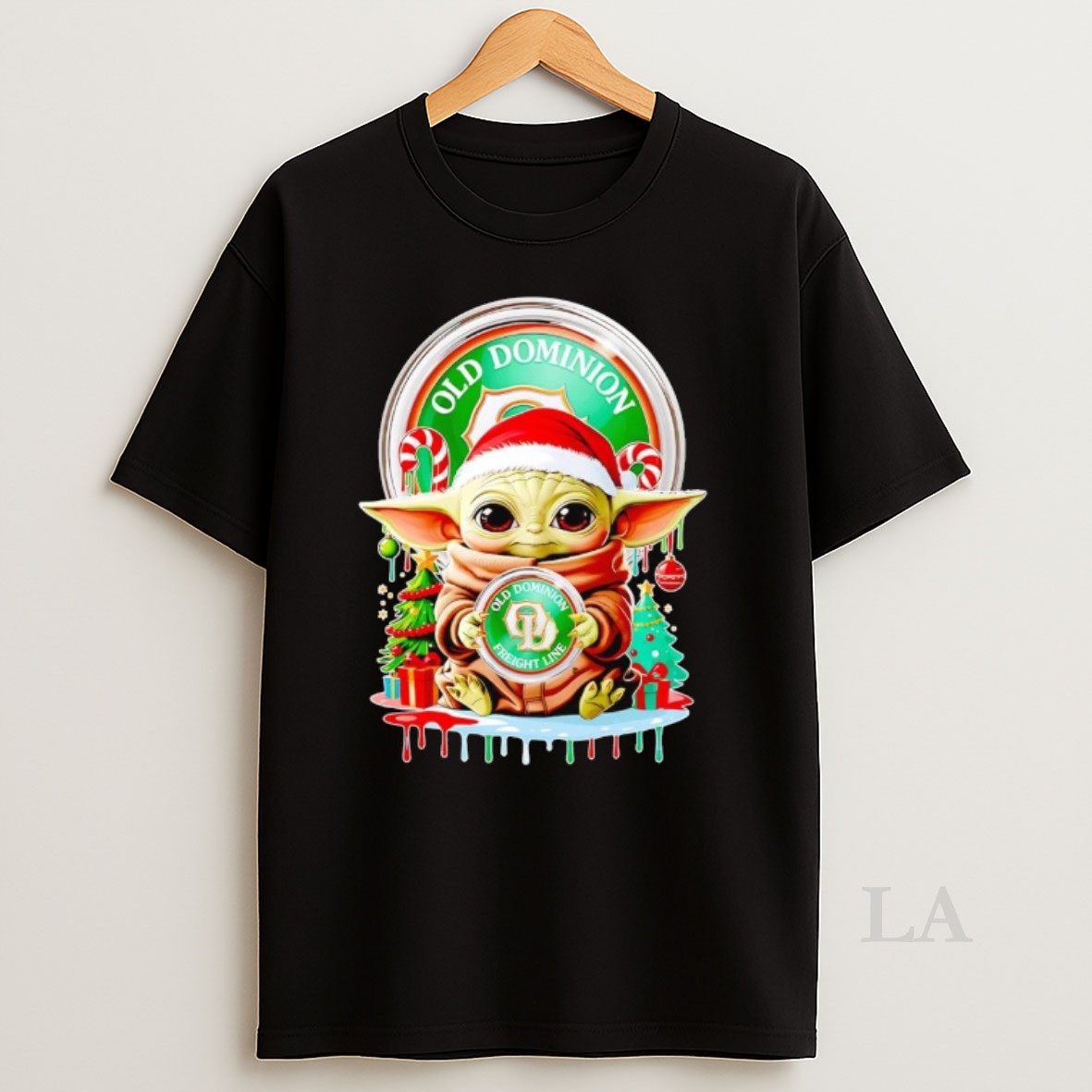 Original Baby Yoda Santa Hat Old Dominion Merry Christmas Shirt