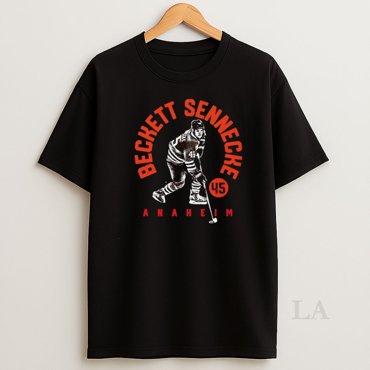 Original Beckett Sennecke Portrait Anaheim Ducks Shirt